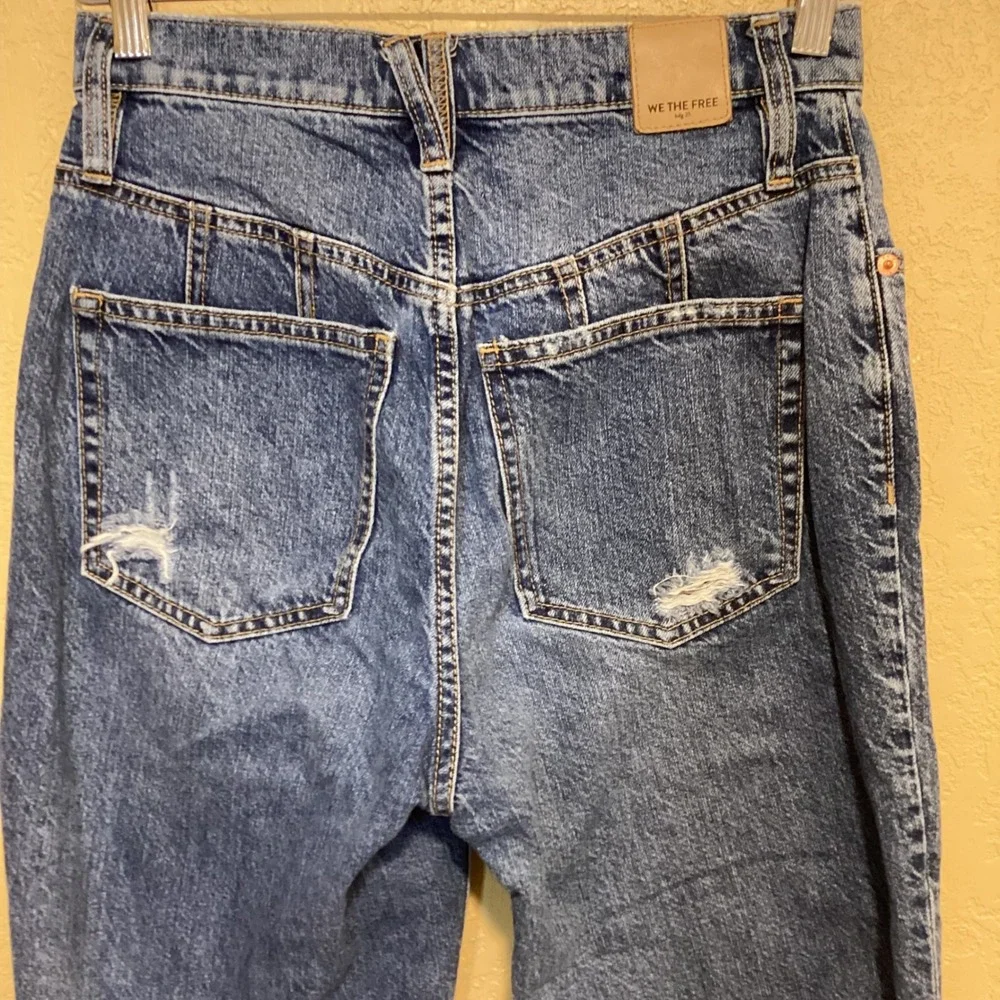 Free People‎ CRVY Highly Distressed High Rise Women's Jeans Straight Leg Size 27